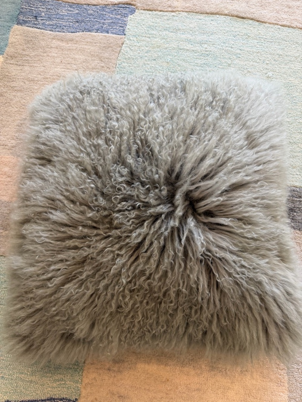 West Elm Mongolian Lamb Pillow Cover with down alternative insert